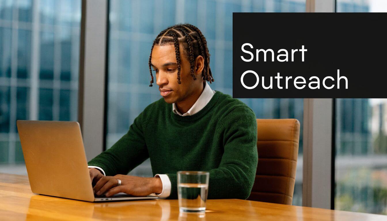 A young professional with braided hair typing on a laptop at a bright office desk.